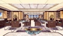 Interior of Benetti superyacht Lyana ex Project Sofia (FB248) designed by Francois Zuretti